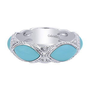 Gabriel Fashion 14 Karat Stackable Stackable Ladies' Ring LR4858W44TQ
