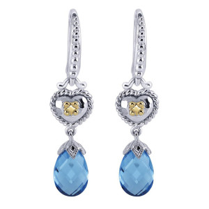 Gabriel Fashion Silver / 18 Karat Two-Tone Roman Drop Earrings EG10983MYJBT