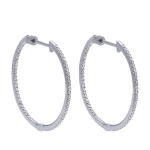 Gabriel Fashion 14 Karat Hoops Hoop Earrings EG10351W45JJ