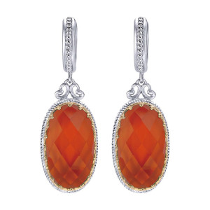Gabriel Fashion Silver / 18 Karat Two-Tone Roman Drop Earrings EG11086MYJXR