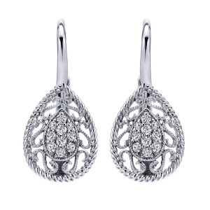 Gabriel Fashion 14 Karat Lace Leverback Earrings EG12488W45JJ