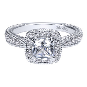 Gabriel 14 Karat Contemporary Engagement Ring ER10501W44JJ