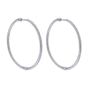 Gabriel Fashion 14 Karat Hoops Hoop Earrings EG10395W45JJ