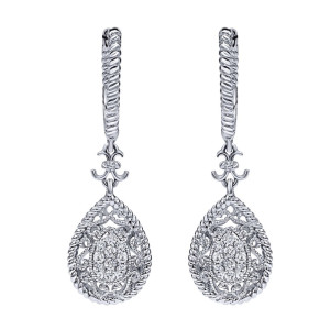 Gabriel Fashion 14 Karat Lace Drop Earrings EG10929W45JJ