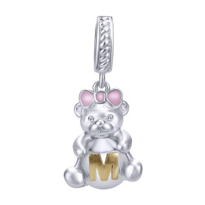 Gabriel Fashion Silver / 18 Karat Two-Tone Initial Charm Pendant PT9419M-EPMY5JJ