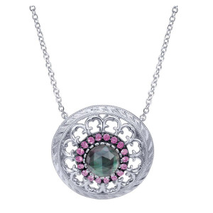 Gabriel Fashion Silver Art Nouveau Necklace NK4439SVJMC
