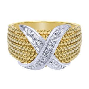 Gabriel Fashion 14 Karat Two-Tone Hampton Diamond Ladies' Ring LR4257M45JJ