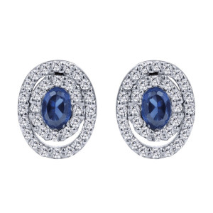 Gabriel Fashion 14 Karat Lusso Color Stud Earrings EG9684W45SB