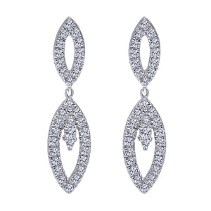 Gabriel Fashion 14 Karat Lusso Diamond Drop Earrings EG9925W44JJ