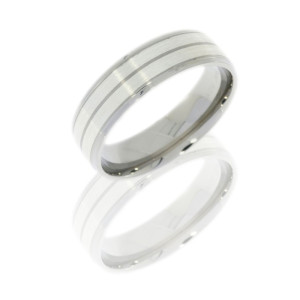 Lashbrook 7FGE22/SSSS SATIN-POLISH Titanium Wedding Ring or Band