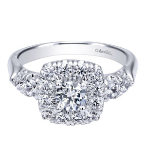 Gabriel 14 Karat Contemporary Engagement Ring ER910292W44JJ
