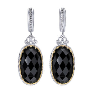Gabriel Fashion Silver / 18 Karat Two-Tone Roman Drop Earrings EG11086MYJXO