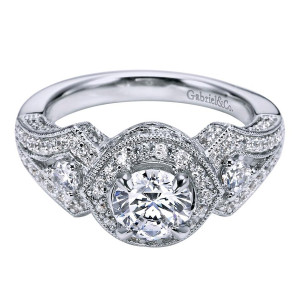Gabriel 14 Karat Victorian Engagement Ring ER5731W44JJ