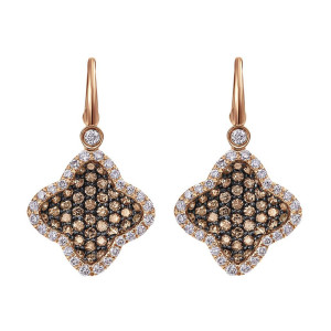 Gabriel Fashion 14 Karat Cocoa Leverback Earrings EG12333K45CD