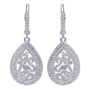 Gabriel Fashion 14 Karat Lace Drop Earrings EG11380W44JJ