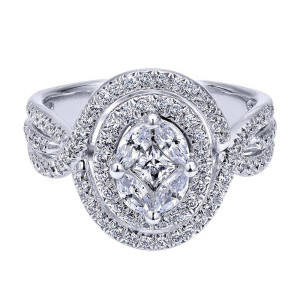 Gabriel Fashion 14 Karat Clustered Diamonds Ladies' Ring LR5377W44JJ