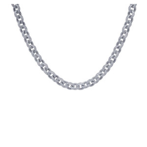 Gabriel Fashion Silver Roman Handmade Chain Necklace NK1975-24SVJJJ