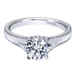 Gabriel 14 Karat Contemporary Engagement Ring ER10186W4JJJ