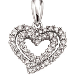 Gabriel Fashion 14 Karat Eternal Love Heart Heart Pendant PH458W45JJ