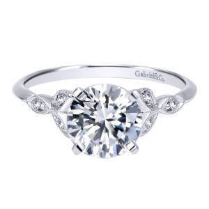 Gabriel 14 Karat Victorian Engagement Ring ER11747R4W44JJ