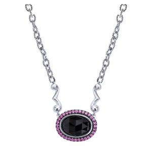 Gabriel Fashion Silver Art Nouveau Necklace NK4432SVJMC