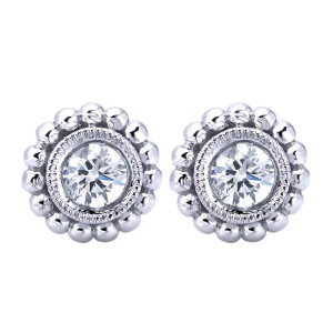 Gabriel Fashion 14 Karat Bombay Stud Earrings EG11113W45JJ