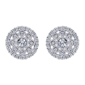 Gabriel Fashion 14 Karat Clustered Diamonds Stud Earrings EG12662W45JJ