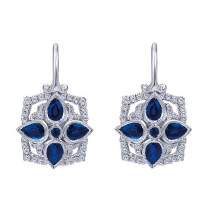 Gabriel Fashion 14 Karat Victorian Leverback Earrings EG12338W45SB