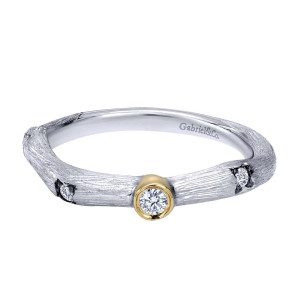 Gabriel Fashion 14 Karat Two-Tone Stackable Stackable Ladies' Ring LR50273M45JJ