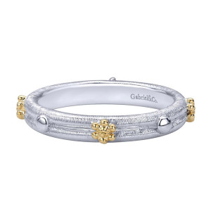 Gabriel Fashion Silver / 18 Karat Two-Tone Stackable Stackable Ladies' Ring LR5935-5MYJJJ