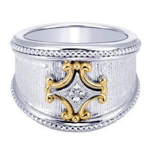 Gabriel Fashion Silver / 18 Karat Two-Tone Roman Ladies' Ring LR6116MY5JJ