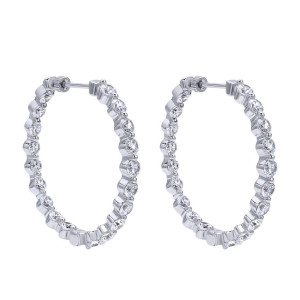 Gabriel Fashion 14 Karat Hoops Hoop Earrings EG10316W44JJ