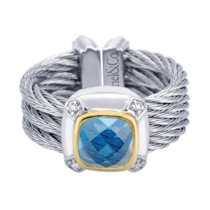 Gabriel Fashion Mixed Metal Multi-Tone Hampton Stainless Steel Ladies' Ring LR6094MM5BT