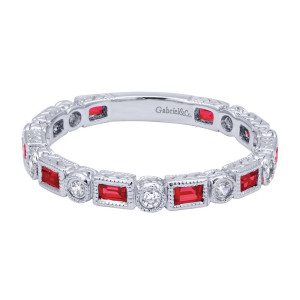 Gabriel Fashion 14 Karat Stackable Stackable Ladies' Ring LR4380W44RA