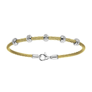 Gabriel Fashion Silver Two-Tone Hampton Stainless Steel Bangle Bracelet TB2687PGMX5JJ
