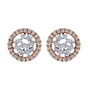 Gabriel Fashion 14 Karat Two-Tone Lusso Diamond Stud Earrings EG12624T45JJ