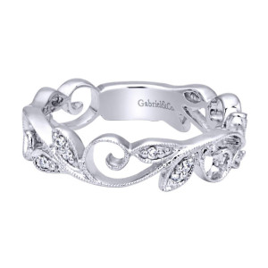 Gabriel Fashion 14 Karat Stackable Stackable Ladies' Ring LR4593W44JJ