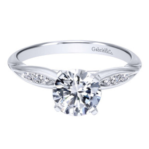 Gabriel 14 Karat Contemporary Engagement Ring ER11749R3W44JJ