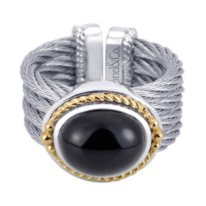Gabriel Fashion Mixed Metal Multi-Tone Hampton Stainless Steel Ladies' Ring LR6095MMJOX