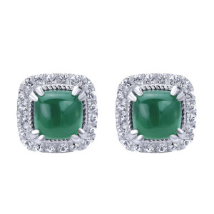 Gabriel Fashion Silver Scalloped Silver Stud Earrings EG12118SVJMC