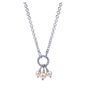 Gabriel Fashion Silver Braided Necklace NK2796SVJPL