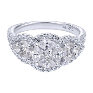 Gabriel Fashion 14 Karat Clustered Diamonds Ladies' Ring LR5374W44JJ