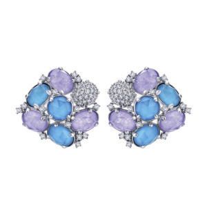Gabriel Fashion Silver Byblos Stud Earrings EG12542SVJMC