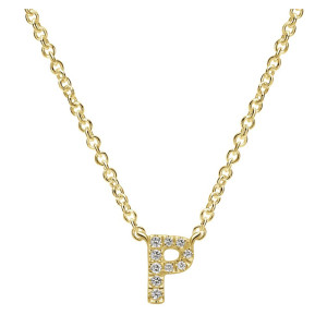Gabriel Fashion 14 Karat Initial Initial Necklace NK4577P-Y45JJ