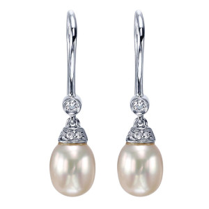 Gabriel Fashion 14 Karat Victorian Drop Earrings EG11048W45PL