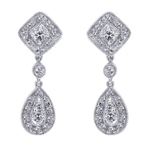 Gabriel Fashion 14 Karat Victorian Drop Earrings EG9601W45JJ
