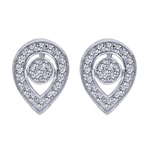 Gabriel Fashion 14 Karat Victorian Stud Earrings EG10665W45JJ