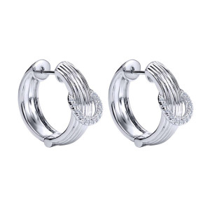 Gabriel Fashion Silver Huggies Huggie Earrings EG11724SVJWS