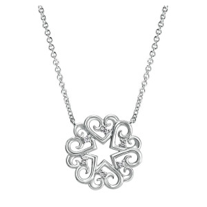 Gabriel Fashion Silver Blossoming Heart Necklace NK4008SV5JJ