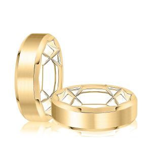 A.JAFFE BR4575Q 14 Karat wedding ring, front view